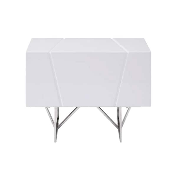Mr Modrest Chrysler Modern White 1 Drawer 26 In. W Nightstand 75856 ... inside Design Features That Make Modrest Chrysler Modern White Dresser Stand Out