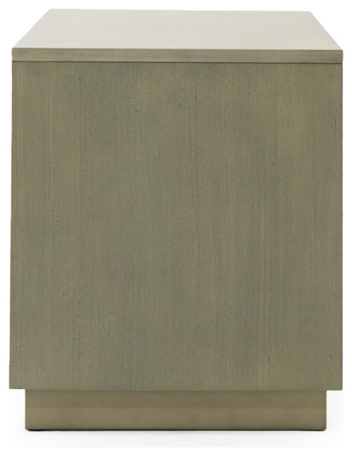 Nixa Modern Wide Birch, Brushed Bronze Nightstand - Transitional ... throughout Nixa Modern Wide Birch, Brushed Bronze Dresser