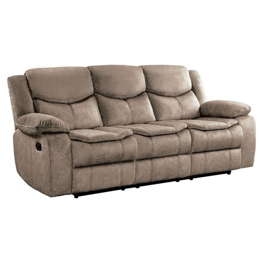 Pemberly Row 20.5" Traditional Microfiber Double Glider Reclining Sofa ... for Beyond the Sofa Pemberly Row's Commitment to Traditional Comfort