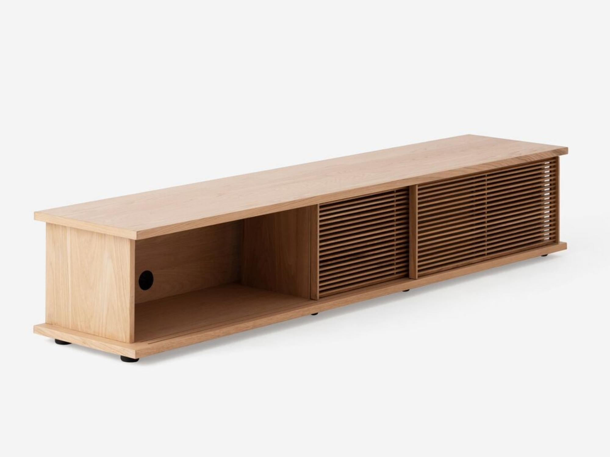 Plank Tall Media Unit | Shop Mid Century Media Consoles in Designing with Natural Plank Media Cabinets for a Warm Home