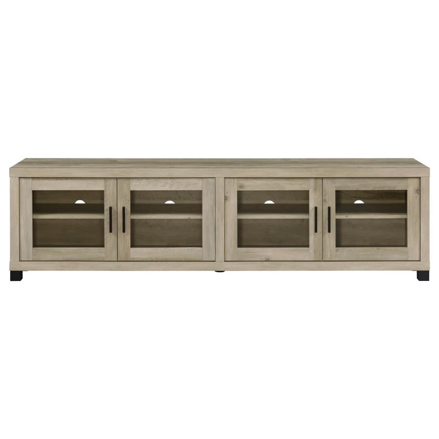 Sachin 4-Door Engineered Wood 79″ Tv Stand Distressed Pine – Lindor ... inside Understanding the Design Principles Behind Modern Media Furniture