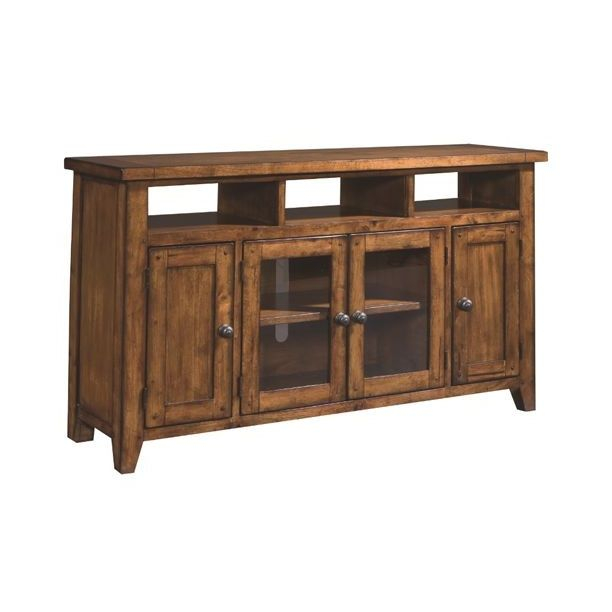 Saddle Brown Rustic 62 Inch Tv Stand - Cross Country | Rc Willey | Home ... throughout Furniture Of America Krella Wood Rustic 62-Inch Tv Stand In Reclaimed Oak