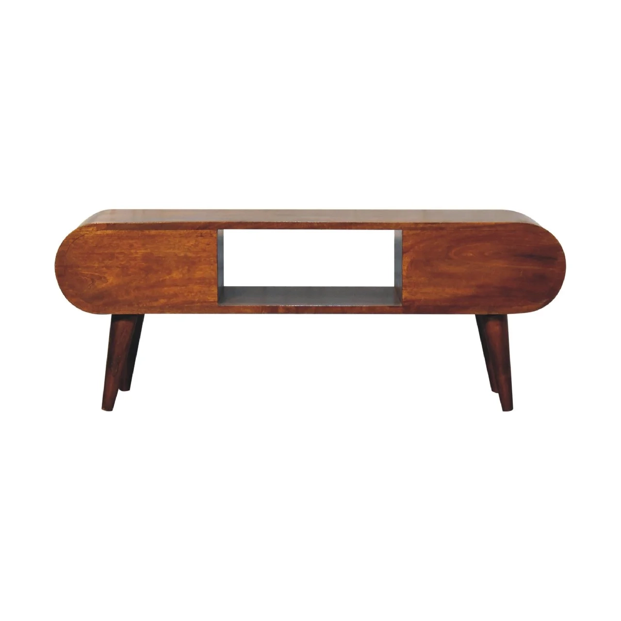 Solid Chestnut Finished Mango Wood 2 Drawer Media/Television Unit ... within Elevated Chestnut Mango Wood Media Units Crafting Your Perfect Living Space