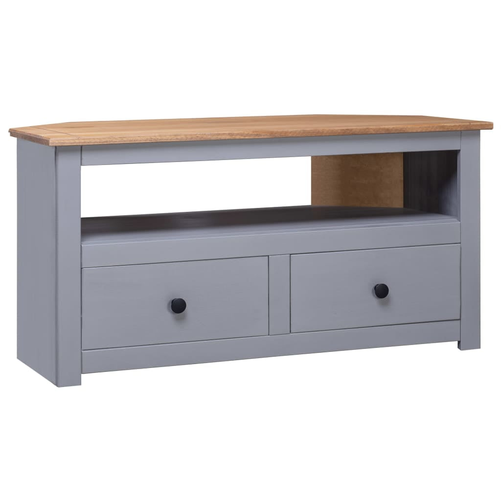 Vidaxl Entertainment Media Table Solid Pine Panama Range Corner Tv ... inside Vidaxl Corner Tv Cabinet White 36.6"X19.3"X19.3" Solid Pine Panama Range