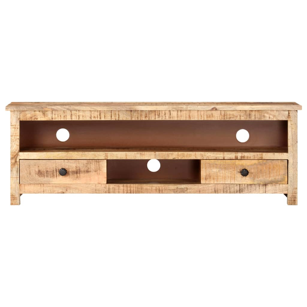 Vidaxl Tv Cabinet 120X30X40 Cm Rough Mango Wood | Vidaxl.com.au with regard to Vidaxl Tv Cabinet 43.3"X11.8"X15.7" Rough Mango Wood