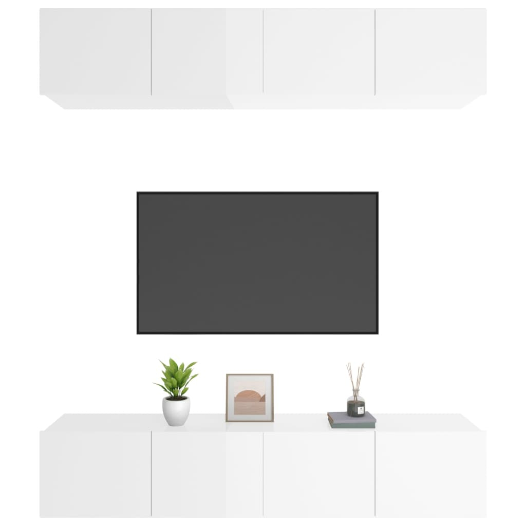 Vidaxl Tv Cabinets 4 Pcs High Gloss White 80X30X30 Cm Engineered Wood ... in Understanding the Appeal of Modern Corner TV Cabinets in Contemporary Living Spaces