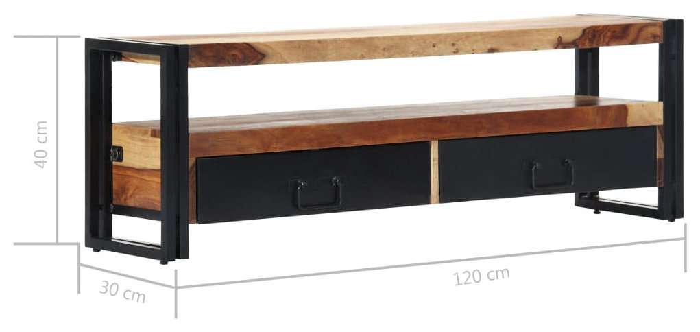 Vidaxl Tv Stand Tv Unit Sideboard Tv Console Media Cabinet Solid ... inside Vidaxl Tv Stand Tv Unit Sideboard Tv Console Media Cabinet Solid Acacia Wood