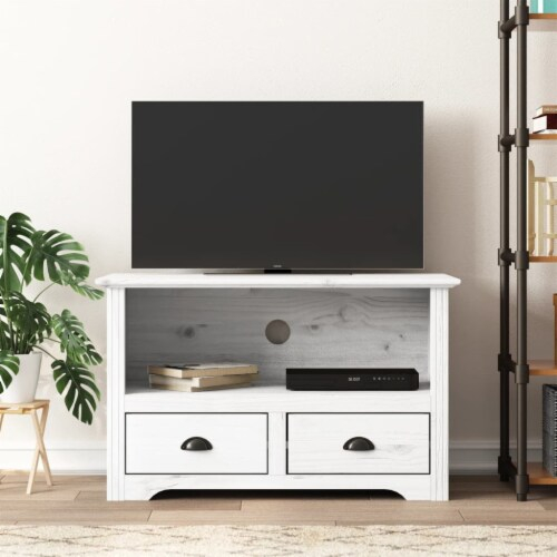 Vidaxl Tv Stand With 2 Drawers Bodo White 36 X17.5 X22 Solid Wood Pine ... throughout Understanding the Appeal of Modern Corner TV Cabinets in Contemporary Living Spaces