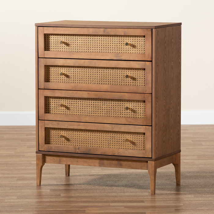 Wholesale Interiors Ramiel Mid-Century Modern Ash Walnut Finished Wood ... within Why Rattan Accents Add Character to Modern Furniture