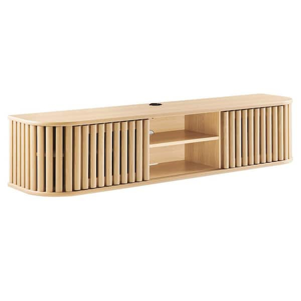 Modway Fortitude 63" Wall-Mounted Tv Stand In Oak Eei-6528-Oak - The ... for Maximizing Space with Contemporary Wall-Mounted Media Furniture
