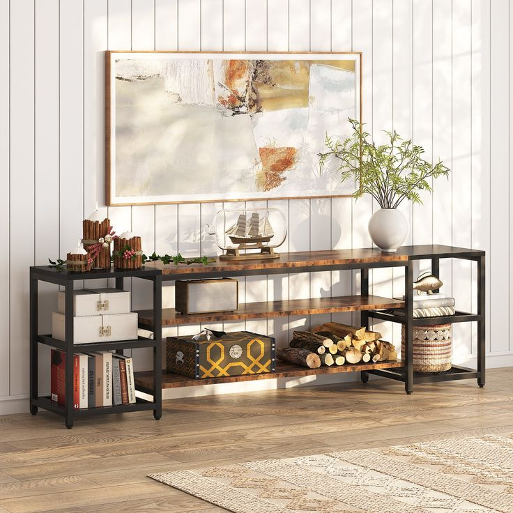 Tribesigns 3-Tier Tv Stand Media Entertainment Center For Tv Up To 85" pertaining to Cartmill 78" 2-Tier Tv Stand Media Console Mango