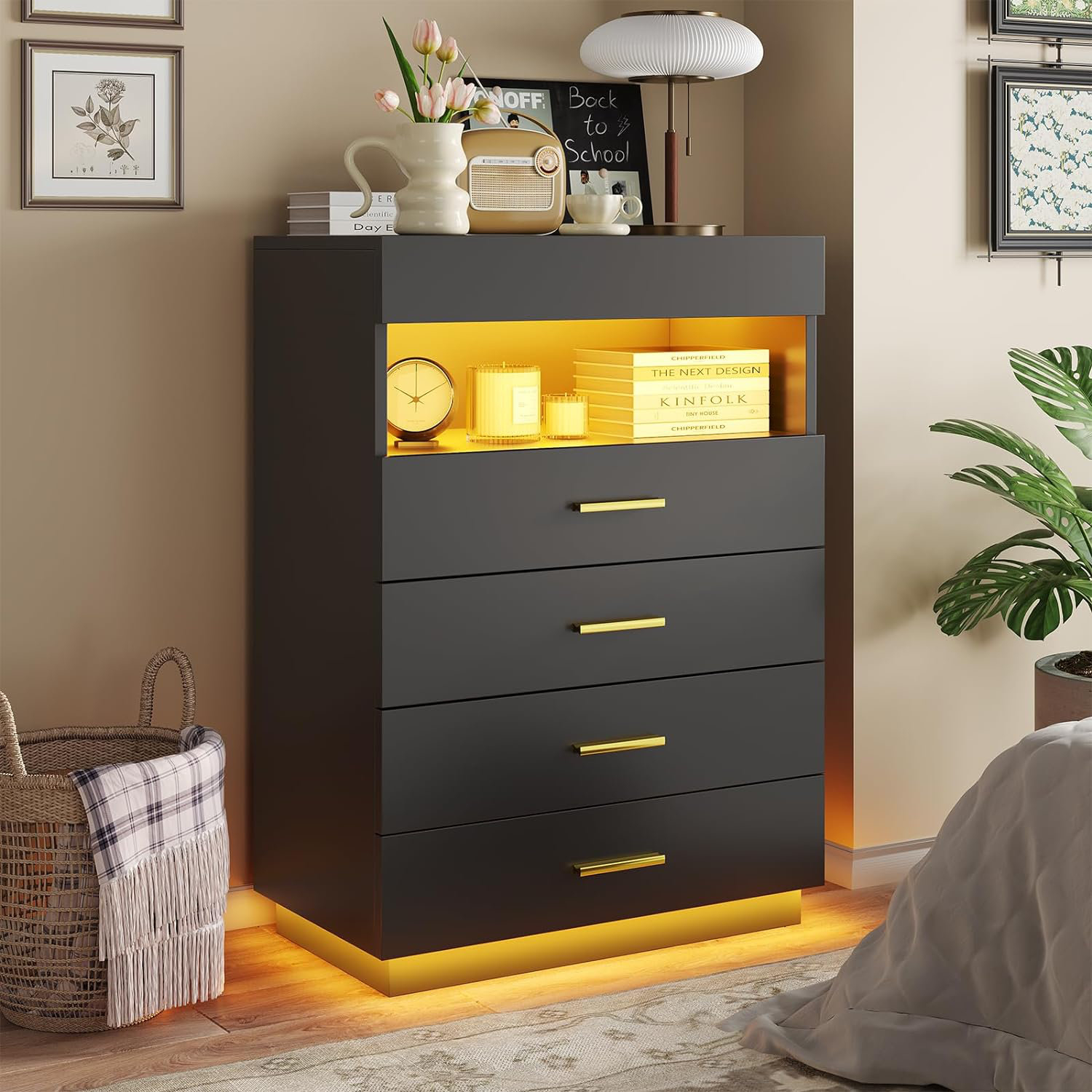 Wrought Studioâ„¢ 4 Drawer Dresser With Led Lights, Floating Tall Dresser ... with Understanding the Role of Storage Solutions in Modern Living Spaces