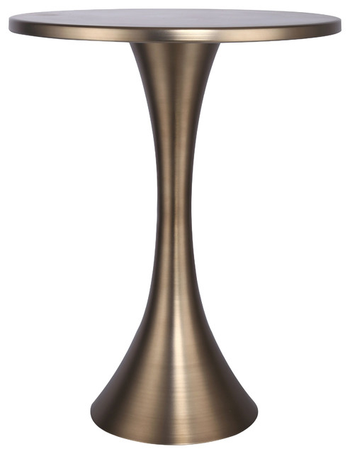 24" H Round Metal Matte Golden Bronze Accent Table - Contemporary ... pertaining to Grandview Gallery Round Metal Gold Plated Side Accent Table 24"Hx19"D