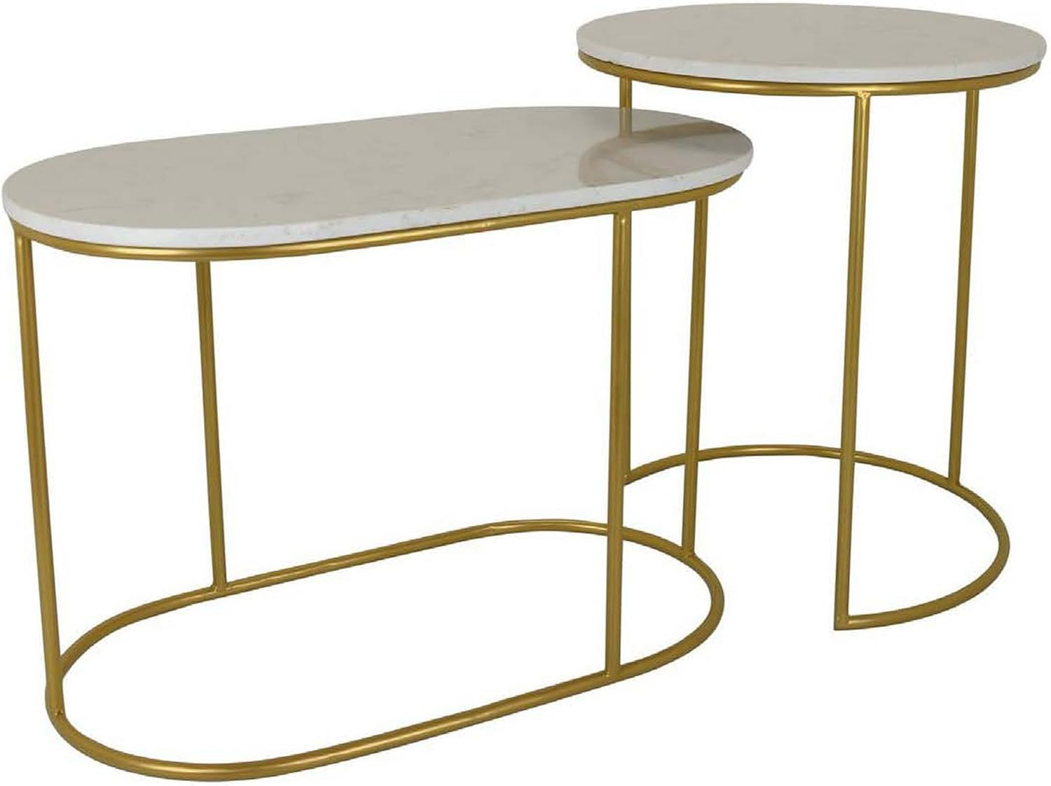 Amazon.com: Benjara Kity 21 Inch Plant Stand Table Set Of 2, Nesting ... regarding Petite Minimalist Bronze White Accent Table Cantilever Pull Up Marble Metal Gold