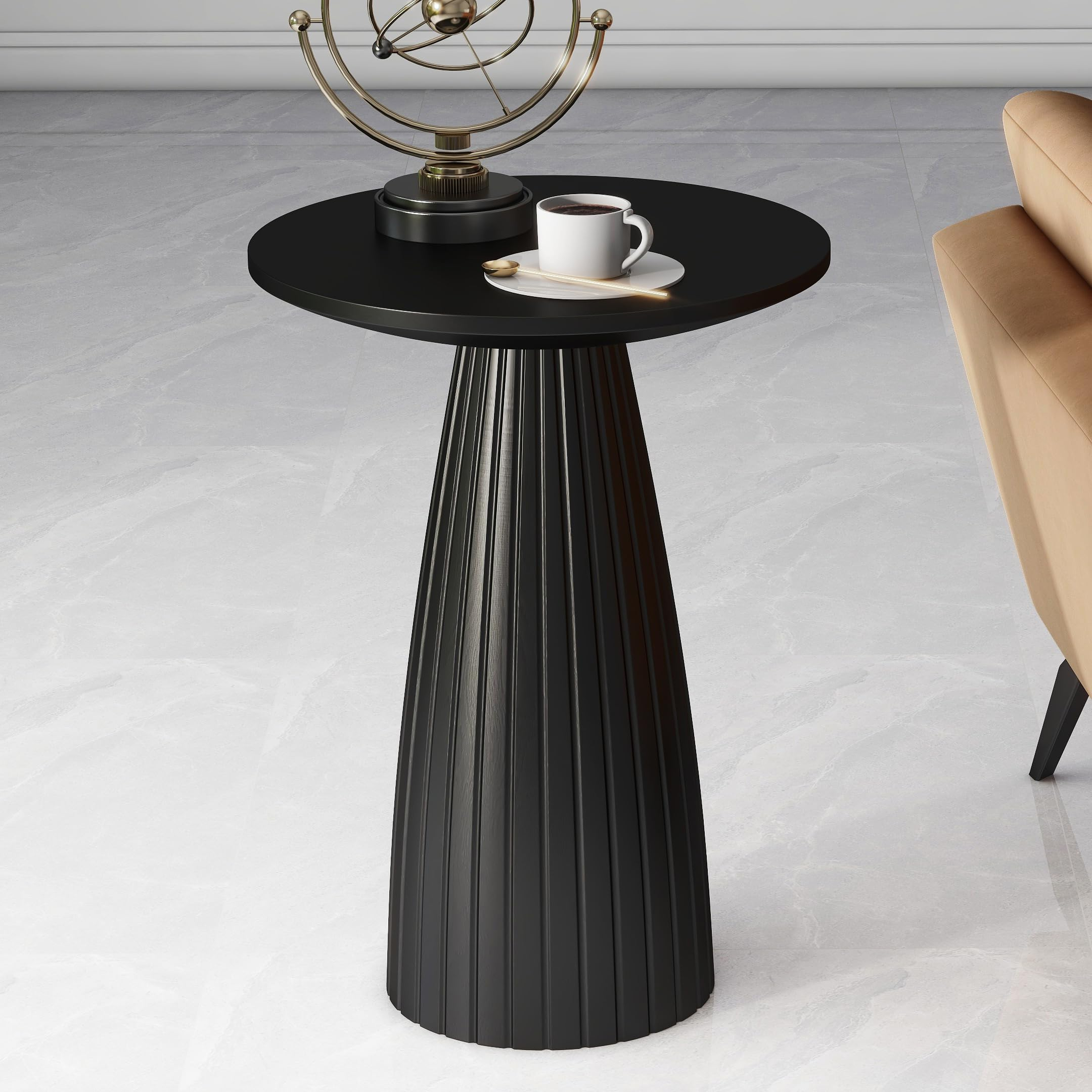 Amazon.com: Black Pedestal Side Table 14'' Dia, Modern Accent End Table ... within The Evolution of Side Tables in Modern Home Décor Trends