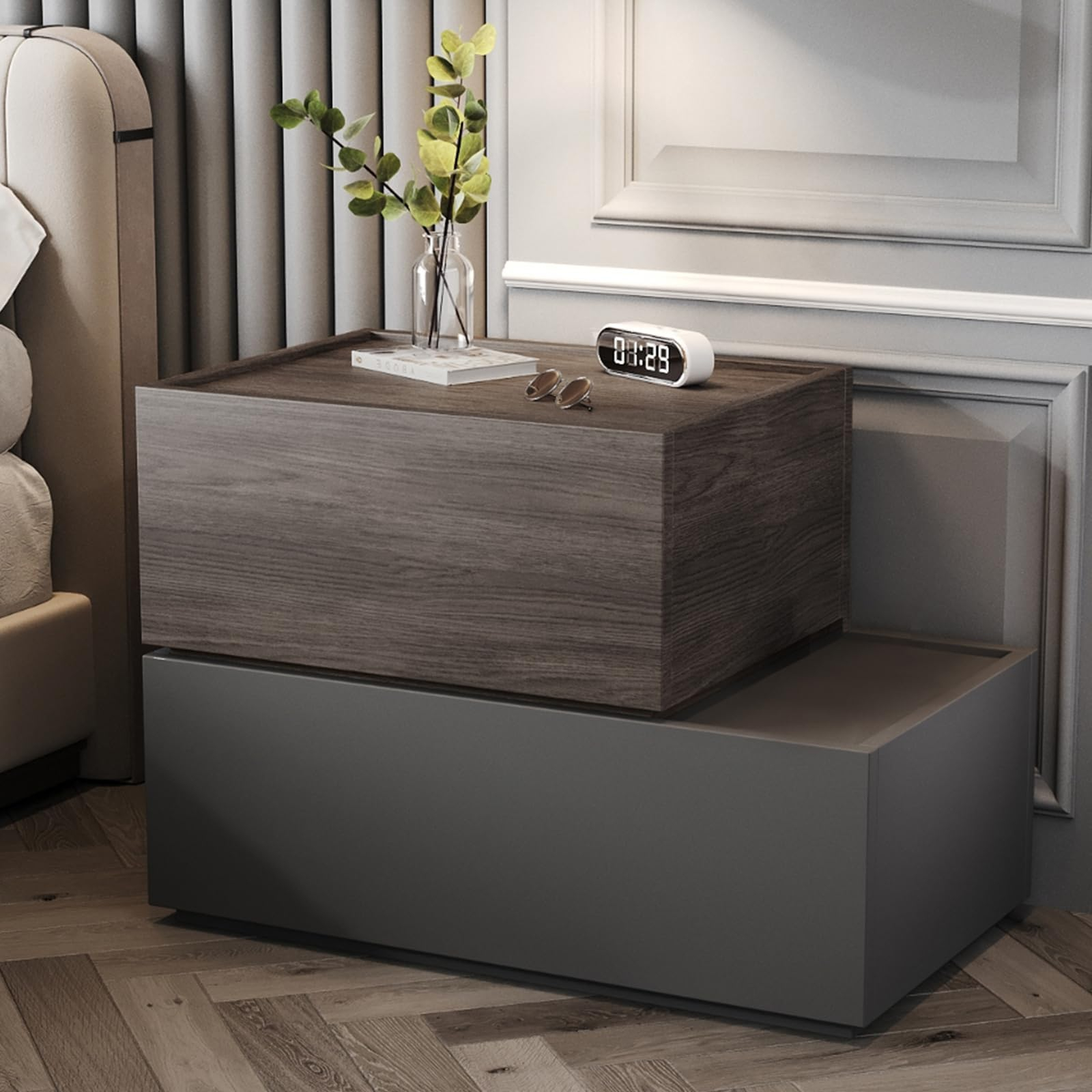 Amazon.com: Zuri Modern Daphne Grey Fabric Accent Table With White ... with regard to Exploring Contemporary Living Room Furniture Trends