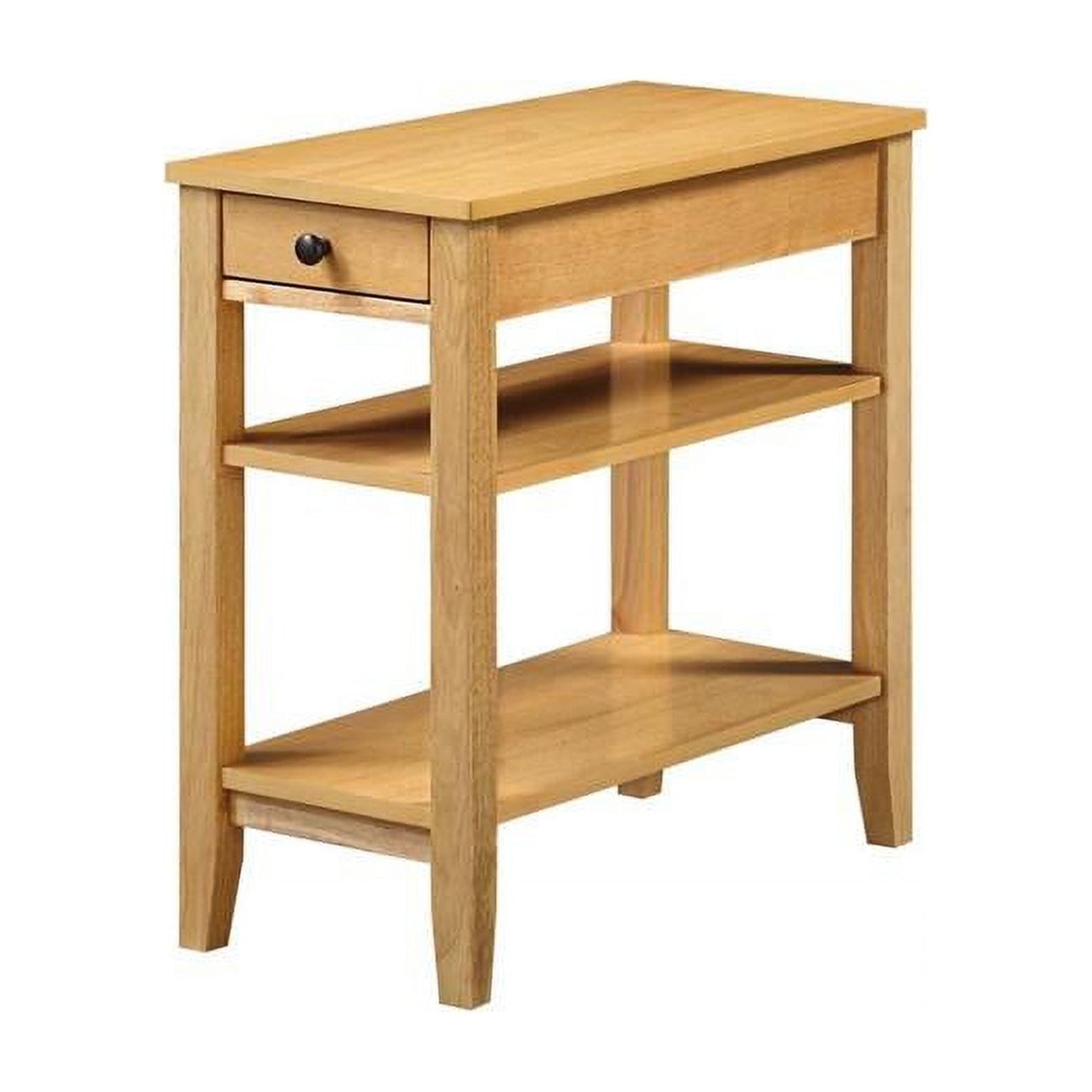American Heritage Three Tier End Table With Drawer, Natural - Walmart.com with The Practical Benefits of Multi-Tier Furniture Solutions in Contemporary Home Decor
