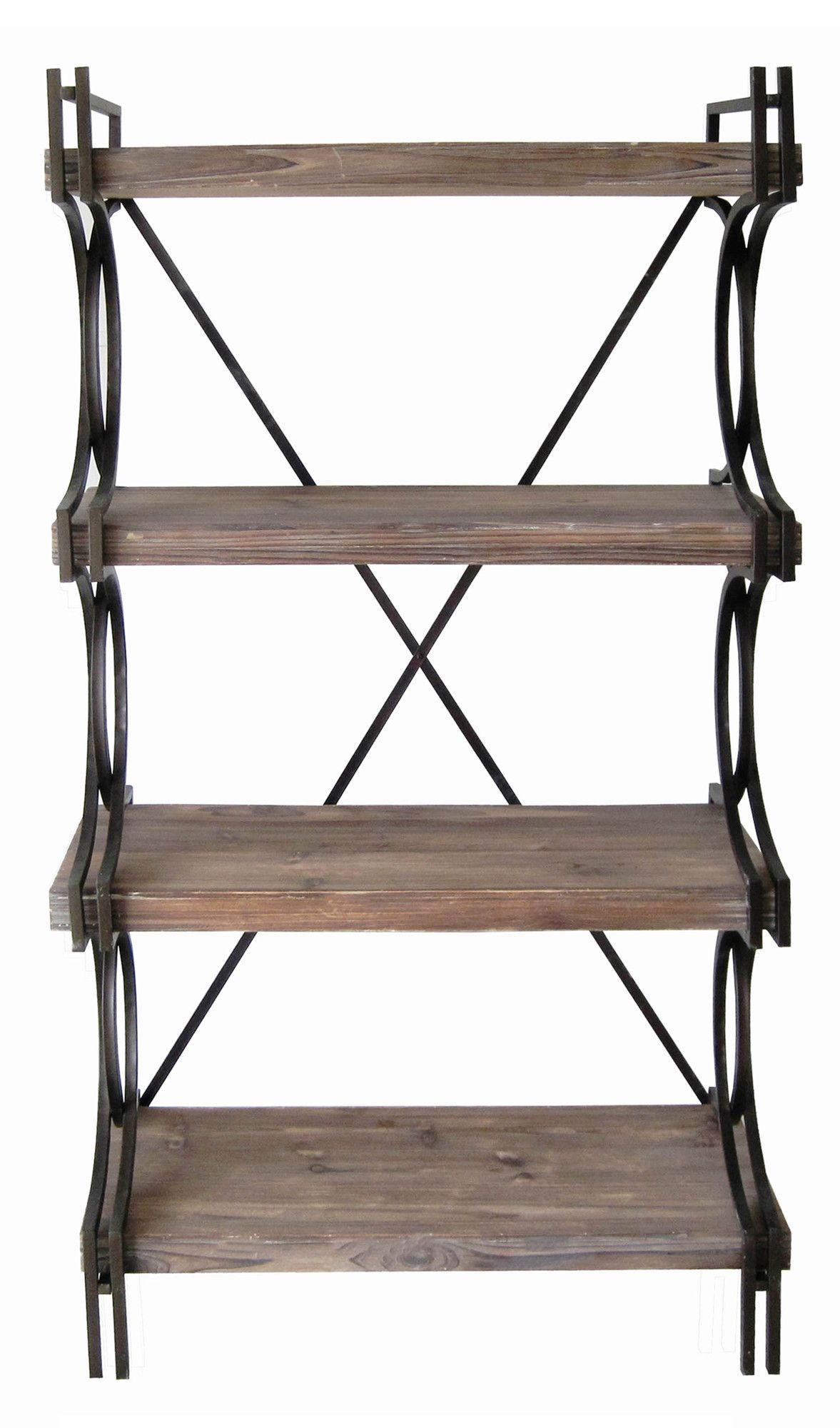 Crestview Industrial Metal And Wood Etagere | Crestview Collection ... within Urban living redefined through carefully crafted rustic industrial storage solutions