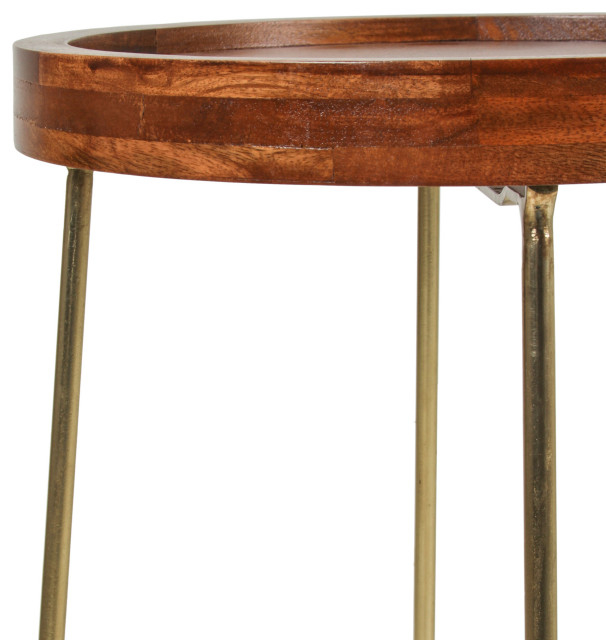 East At Main 19-Inch Gold Iron And Natural Wood Round Accent Table ... within East At Main 19-Inch Gold Iron And Natural Wood Round Accent Table