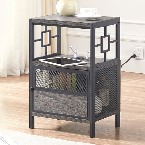 Furinno 12127Gyw/Gy Simplistic End Table, French Oak Grey, Set Of 2 ... inside Furinno Simplistic End Tables, Set Of 2, French Oak Gray/Black, 12127Gyw/Bk