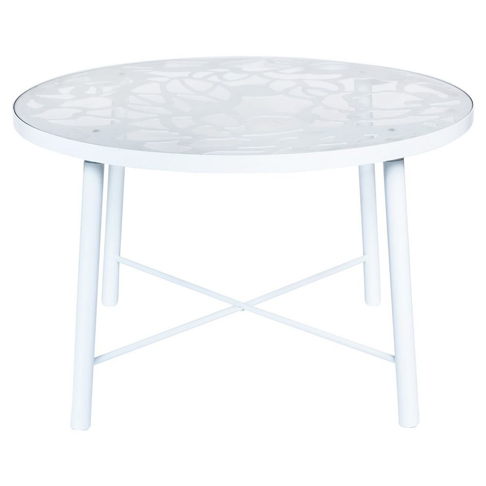 Leisuremod Devon Tree Design Glass Top Aluminum Base Indoor Outdoor ... inside The Art of Balancing Function and Aesthetics in Outdoor Furniture