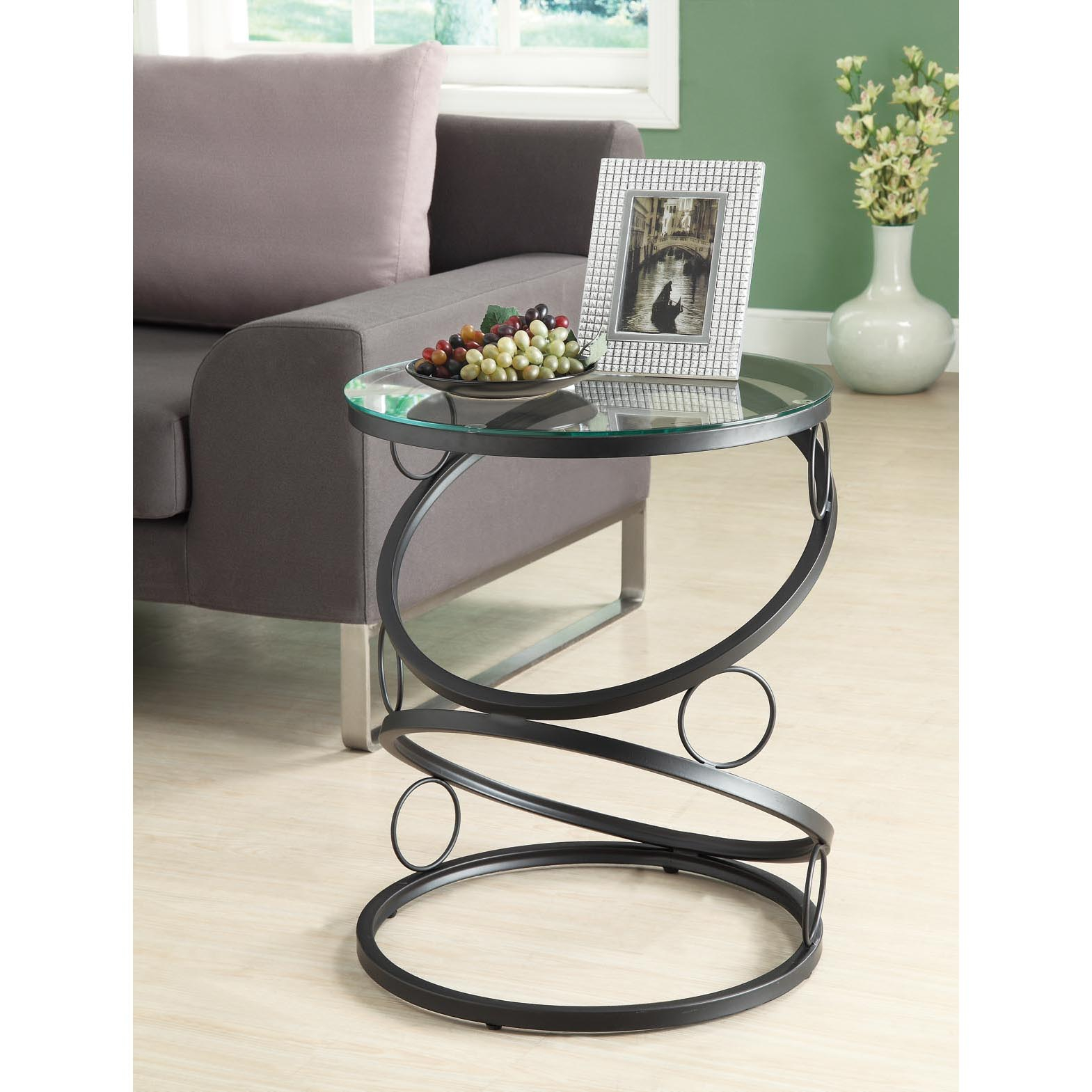 Matte Black Metal Accent Table With Tempered Glass - 14344293 ... intended for Exploring the Versatility of Espresso Wood in Contemporary Settings