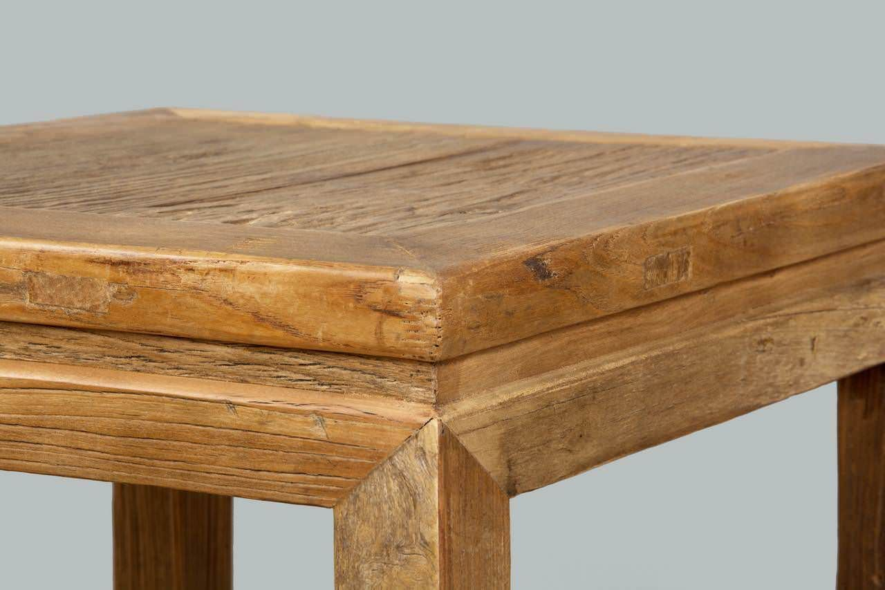 Reclaimed Elm Sofa End Table - Sustainable Furniture with regard to Blackpool Reclaimed Elm & Brushed Steel Martini End Table